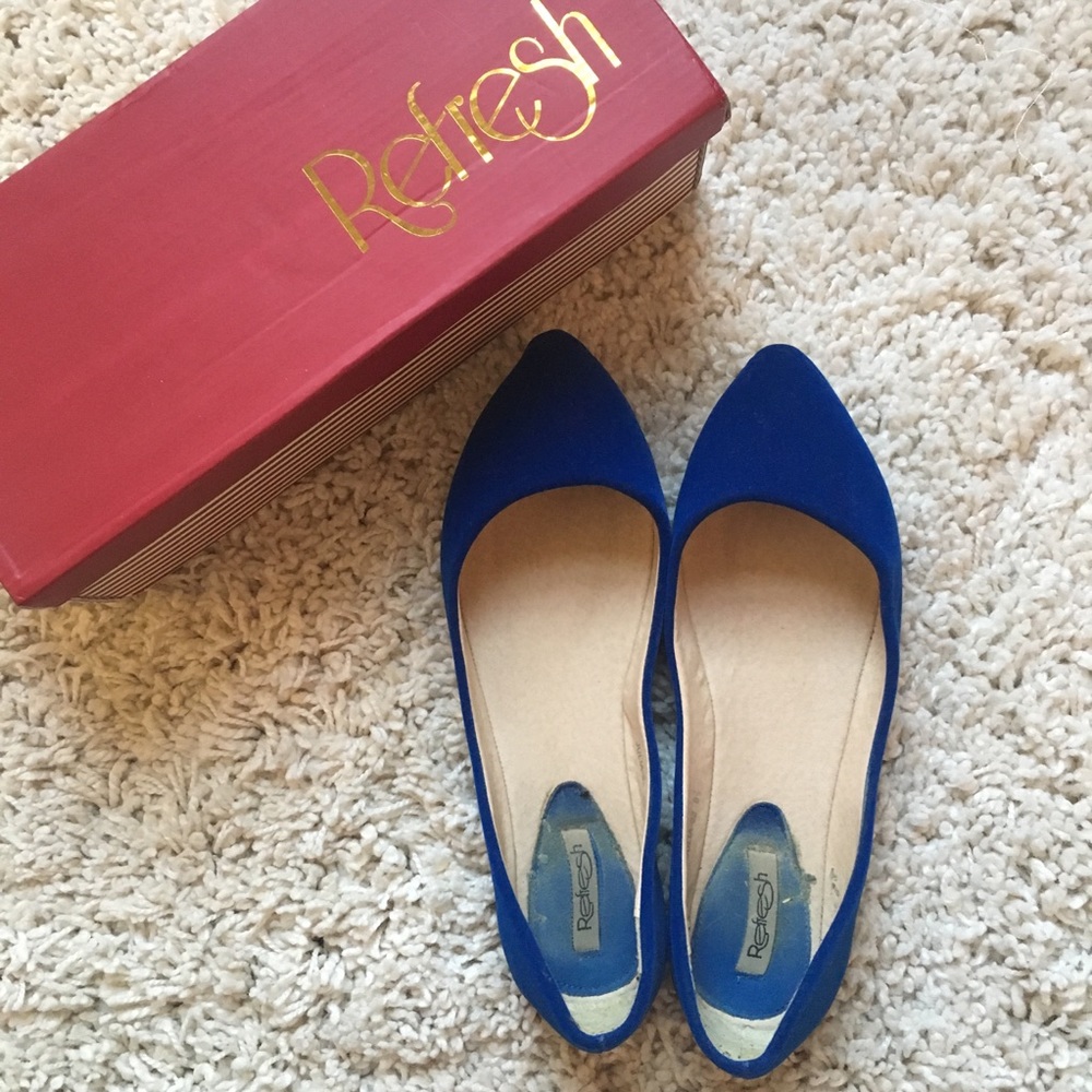 Velvet Pointed Toe Flats 8.5